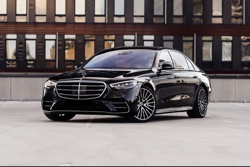 Black Mercedes S-Class executive saloon exterior